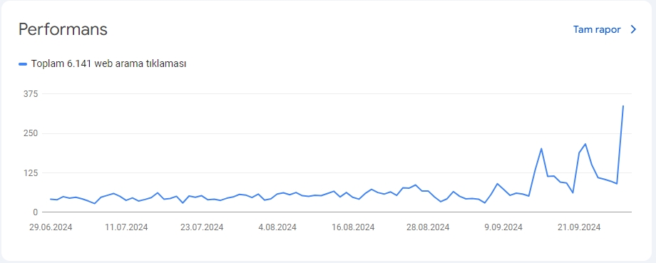 Alsancak SEO referansı performans grafiği